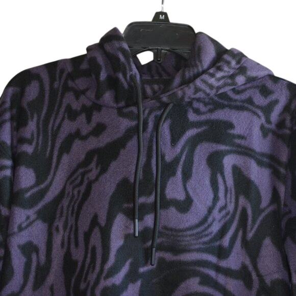 LAZER Men's Polar Fleece Pullover Hooded Sweatshirt In Purple Swirl, Size Small - Picture 2 of 5
